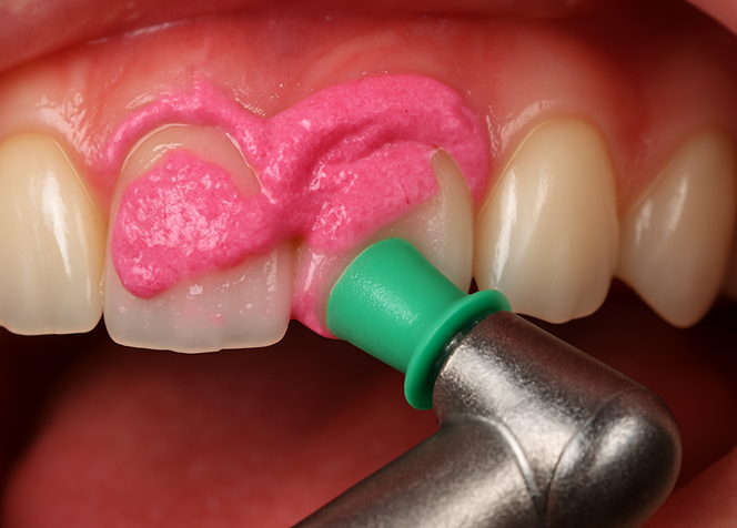 クリーニング・バイオフィルム 除去用ペーストを塗布