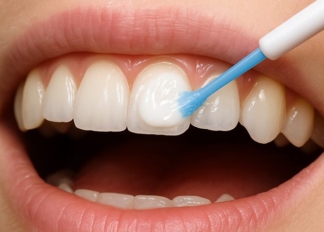 ペーストを流し フッ素配合のトリートメント